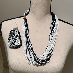 Multi strand necklace with matching bracelet